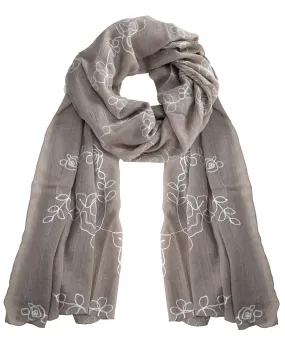 All Seasons Floral Embroidered Flower Summer Shawl Scarf Wrap