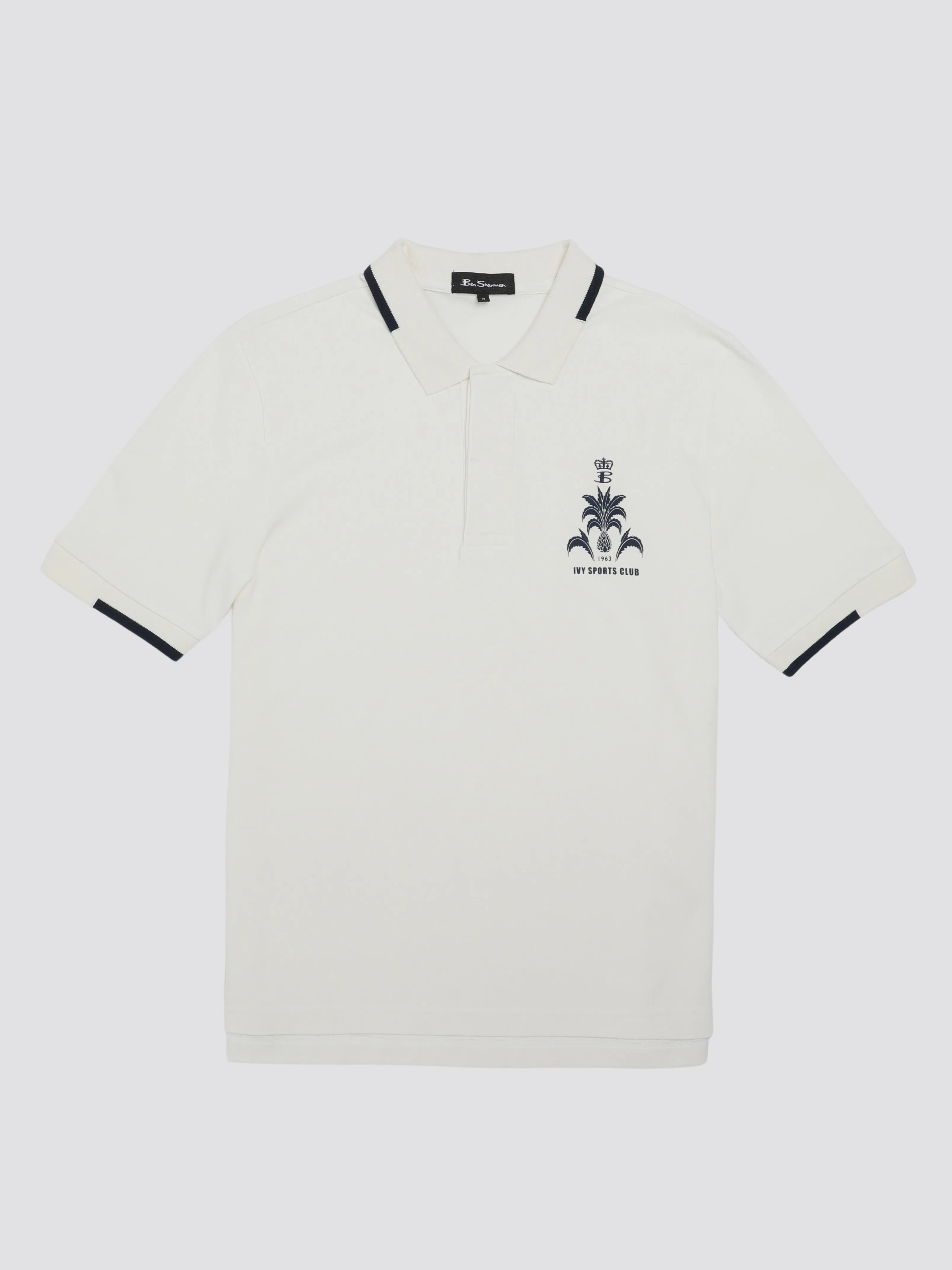 B by Ben Sherman Sports Club Embroidered Polo - Snow White