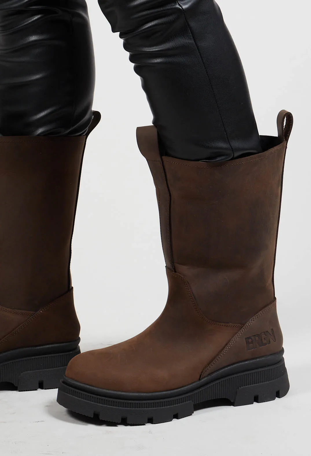 Biker Boots in Chocolate Brown