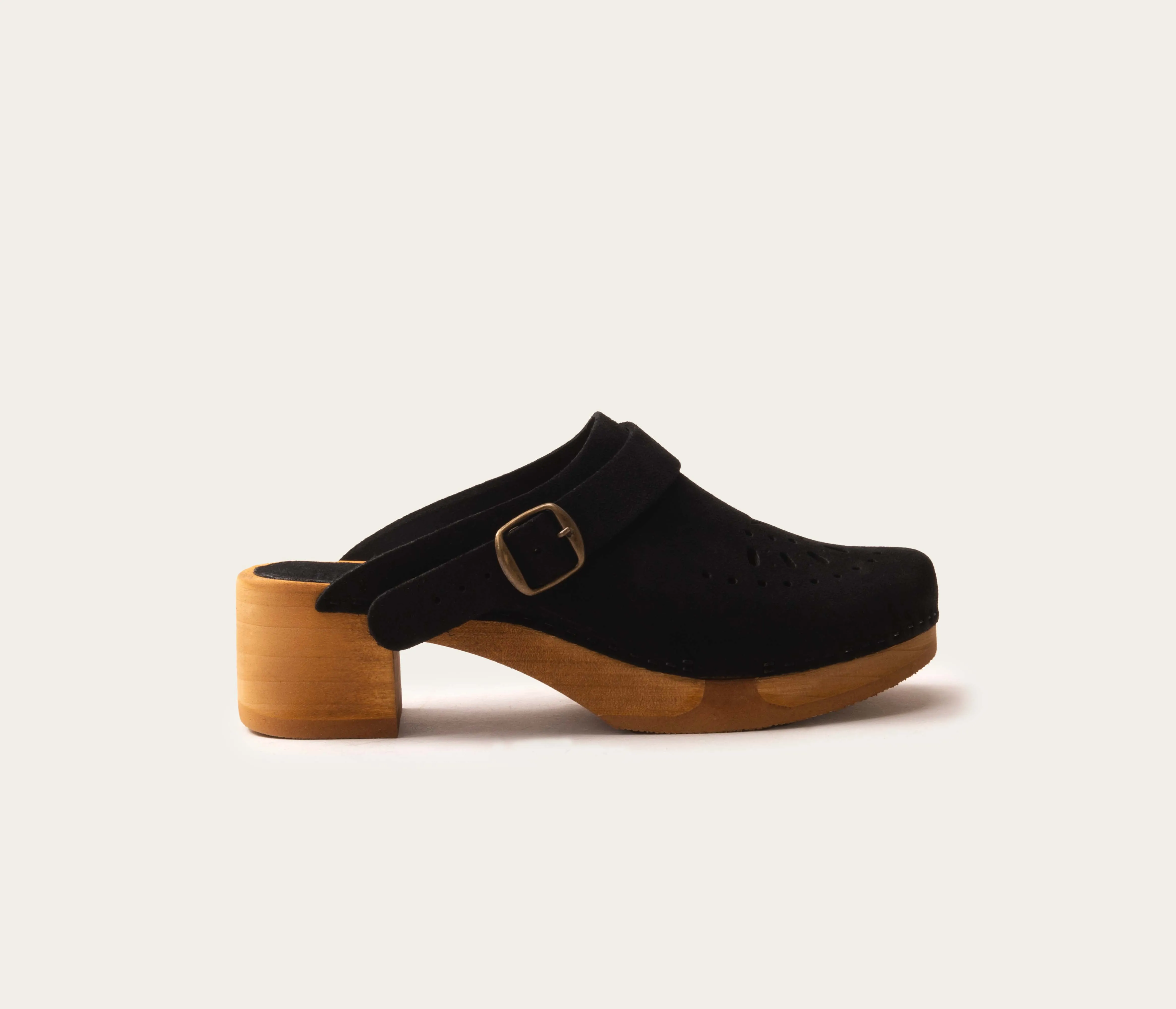 Black Velvet Clogs