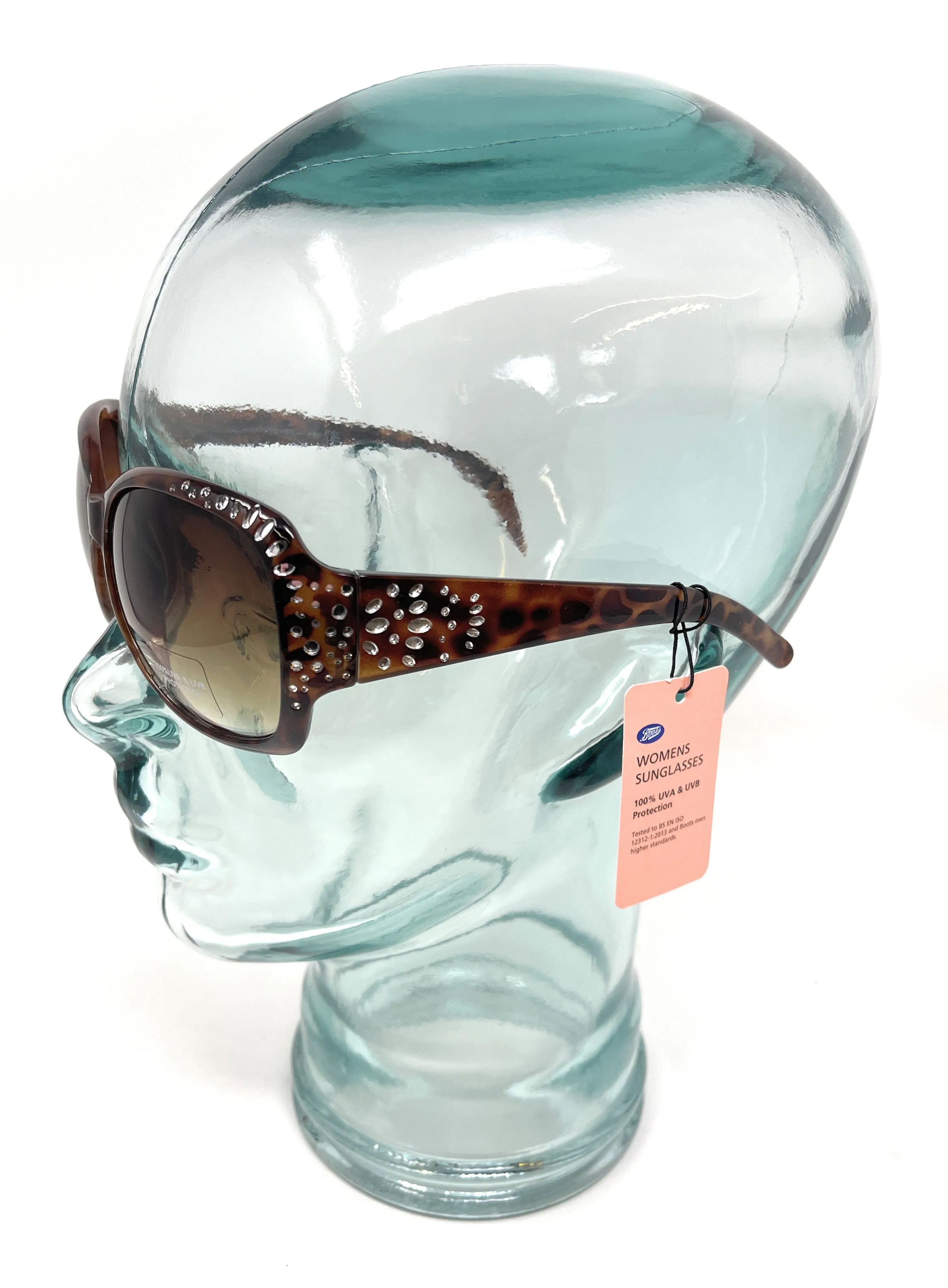 Boots Ladies Sunglasses Brown Tortoise Shell with Silver Detail 028I