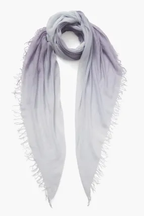 Cashmere and Silk Scarf Blue Granite Dip Dyed