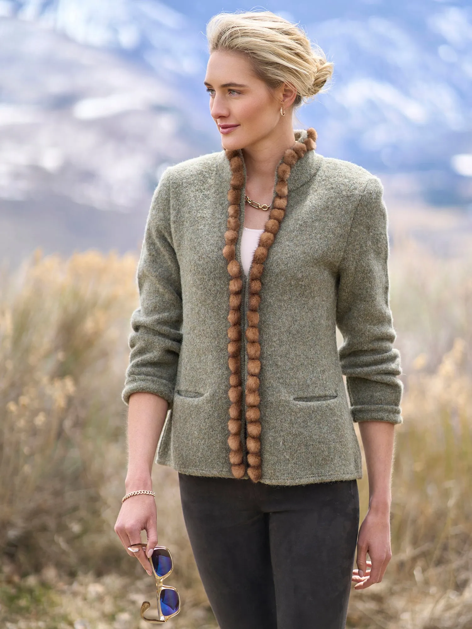 Cosima Mink Soft Wool Cardigan