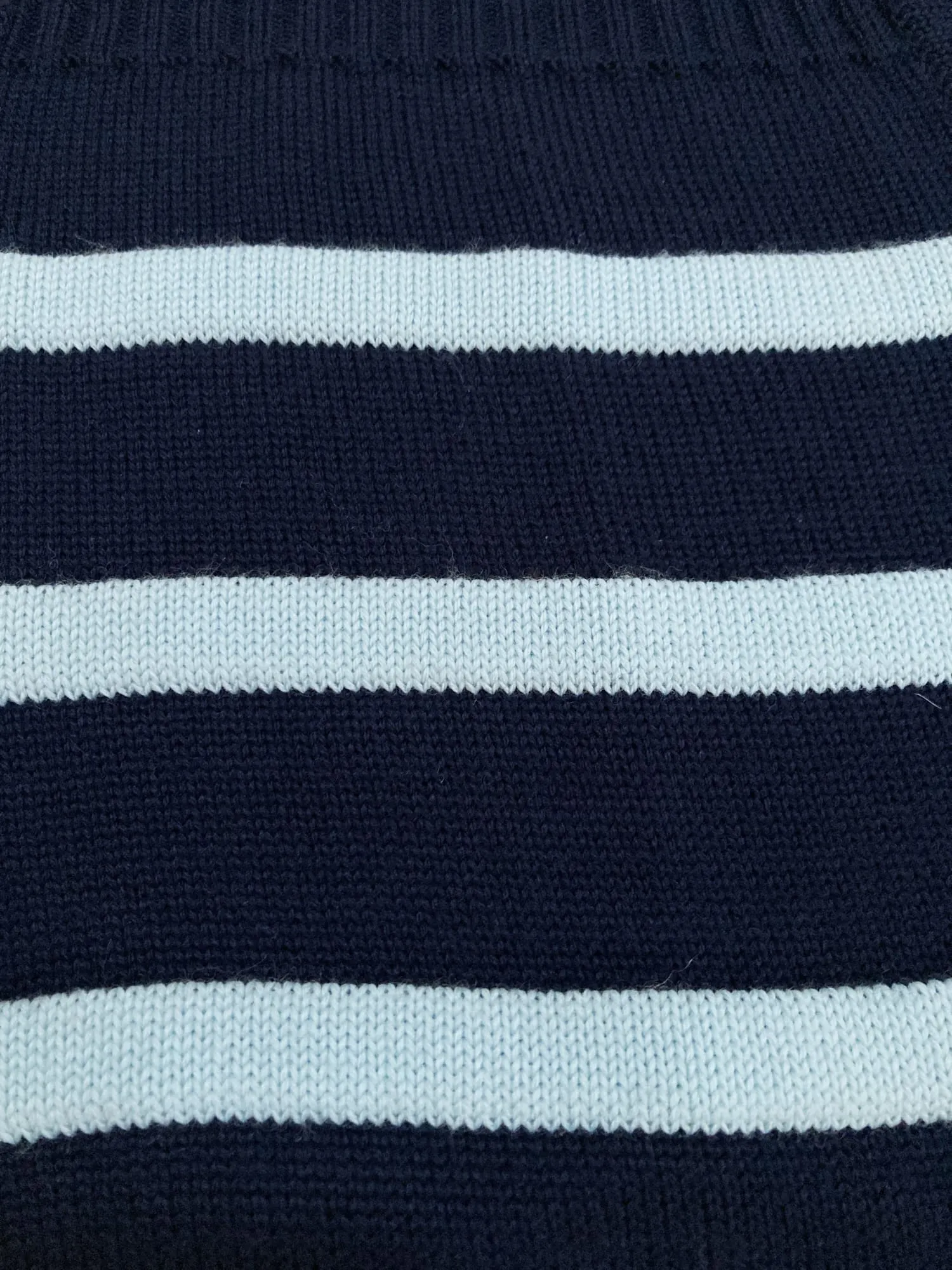 Dirk Bikkembergs 1990s 2000s navy wool neck warmer scarf with pale blue stripes