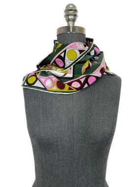 Emilio Pucci Geometric Printed Oblong Silk Scarf