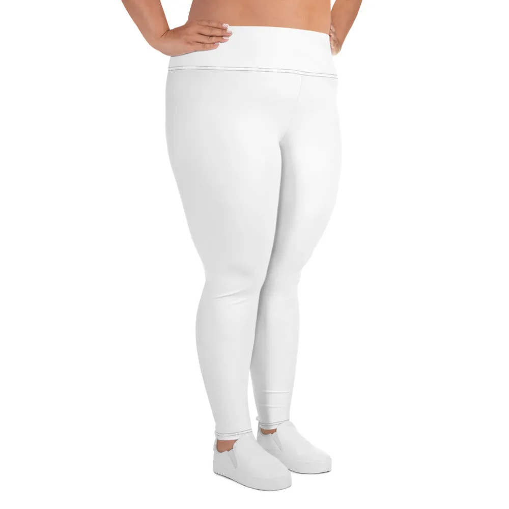 Empower Your Curves: Women's Plus Size Workout Leggings - Snow