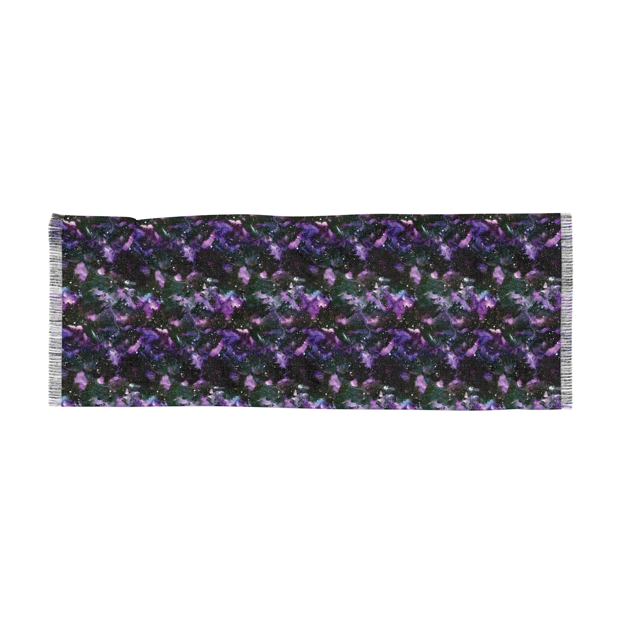 Fringe Scarf - Purple Storm Print