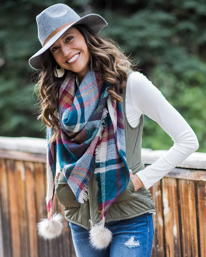 Grace & Lace Plaid Triangle Scarf