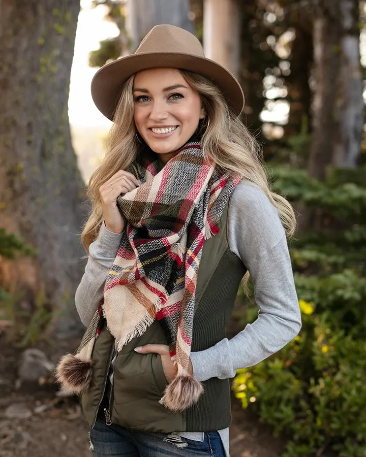 Grace & Lace Plaid Triangle Scarf