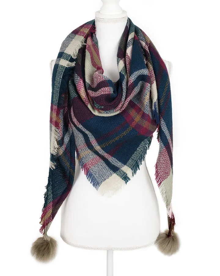 Grace & Lace Plaid Triangle Scarf