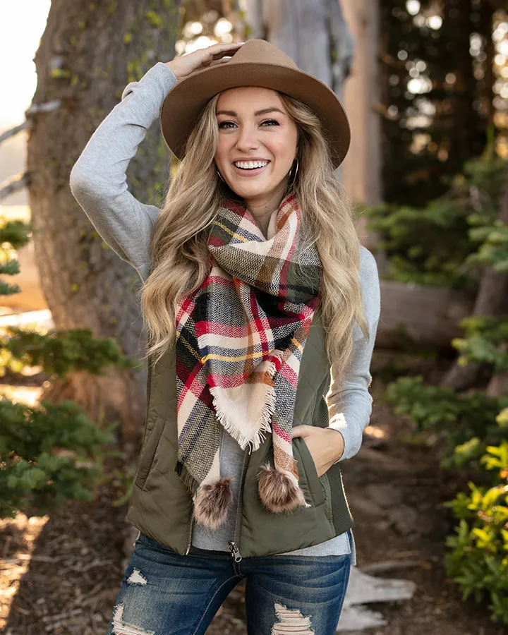 Grace & Lace Plaid Triangle Scarf