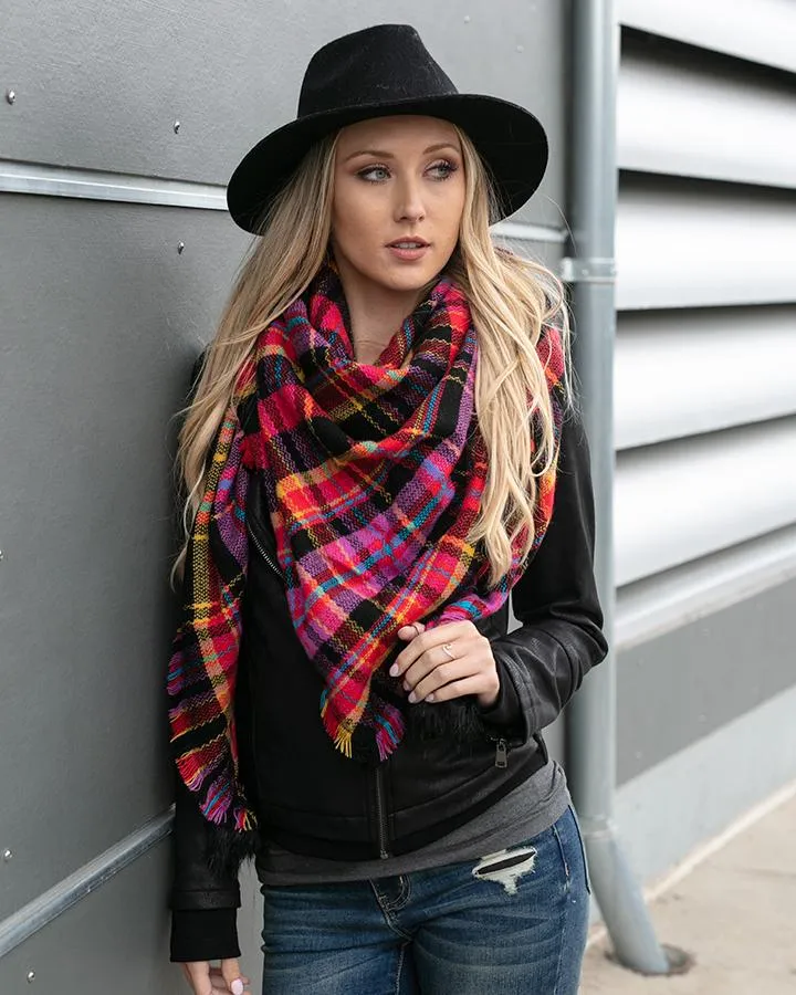 Grace & Lace Plaid Triangle Scarf