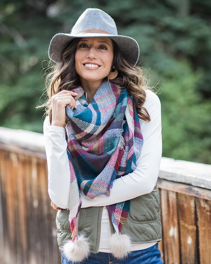 Grace & Lace Plaid Triangle Scarf