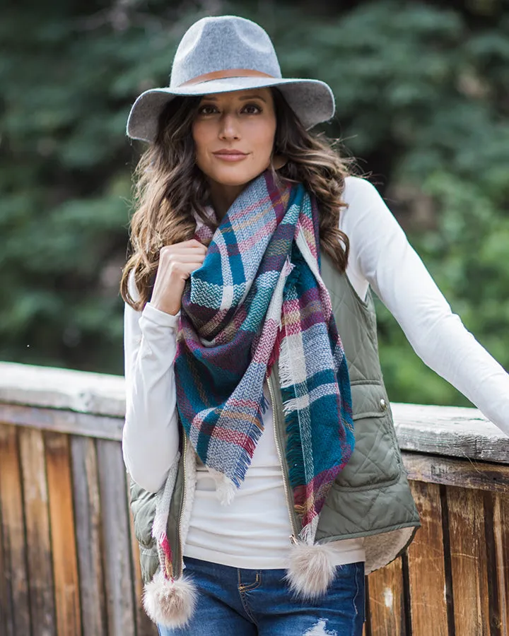 Grace & Lace Plaid Triangle Scarf