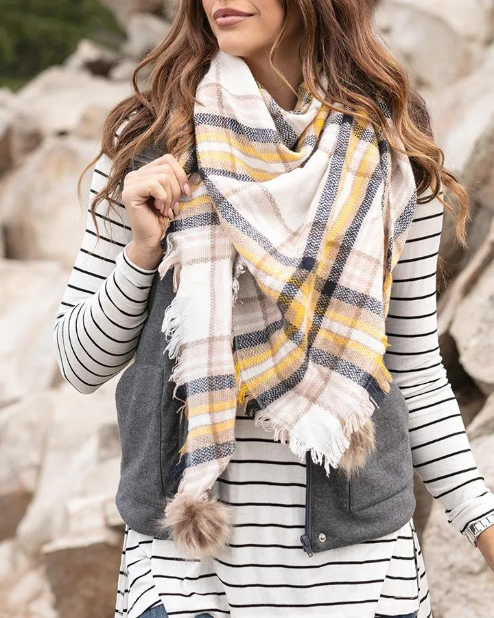 Grace & Lace Plaid Triangle Scarf