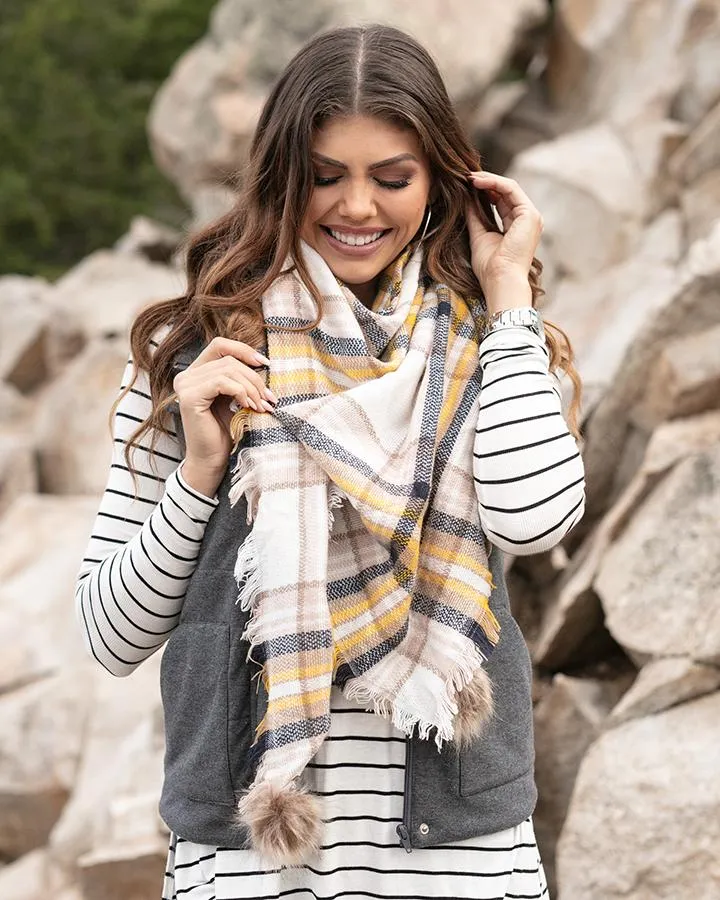 Grace & Lace Plaid Triangle Scarf