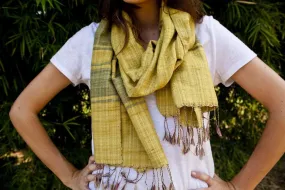 Handwoven Indian Eri Silk Natural Dye Scarf Prism