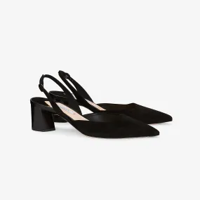 Irene Slingback - Suede :: Black