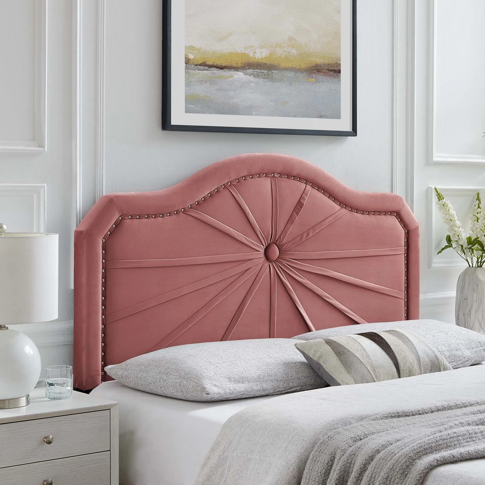 Kristin Pleated Performance Velvet Headboard