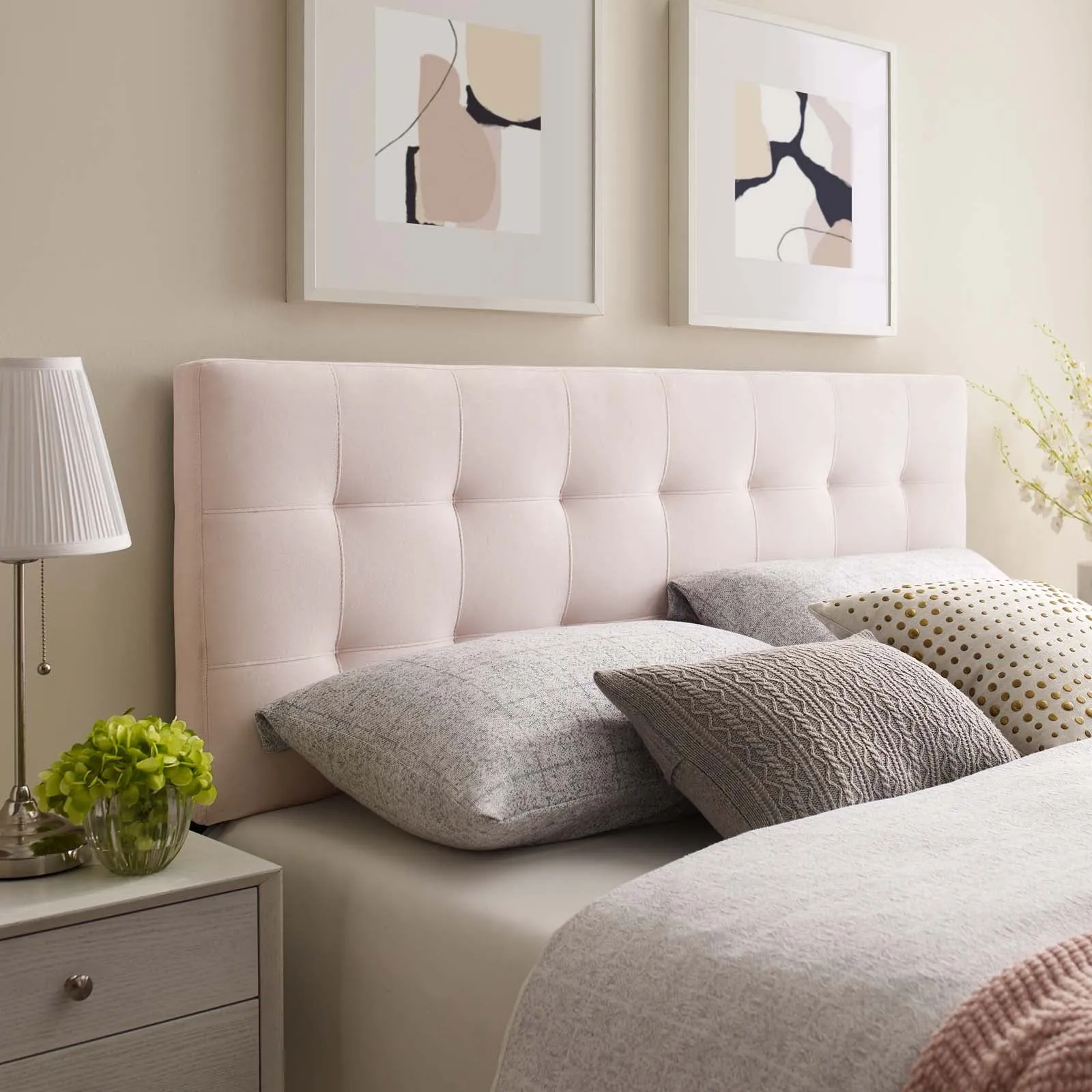 Lily Biscuit Tufted Performance Velvet Headboard