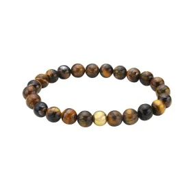 Men's Water Resistant Tiger's Eye Bead Stretch Bracelet