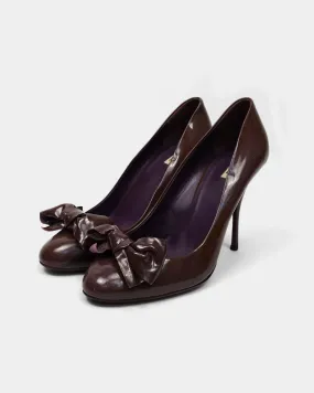 Miu Miu Dark Brown Patent Heels 2000's