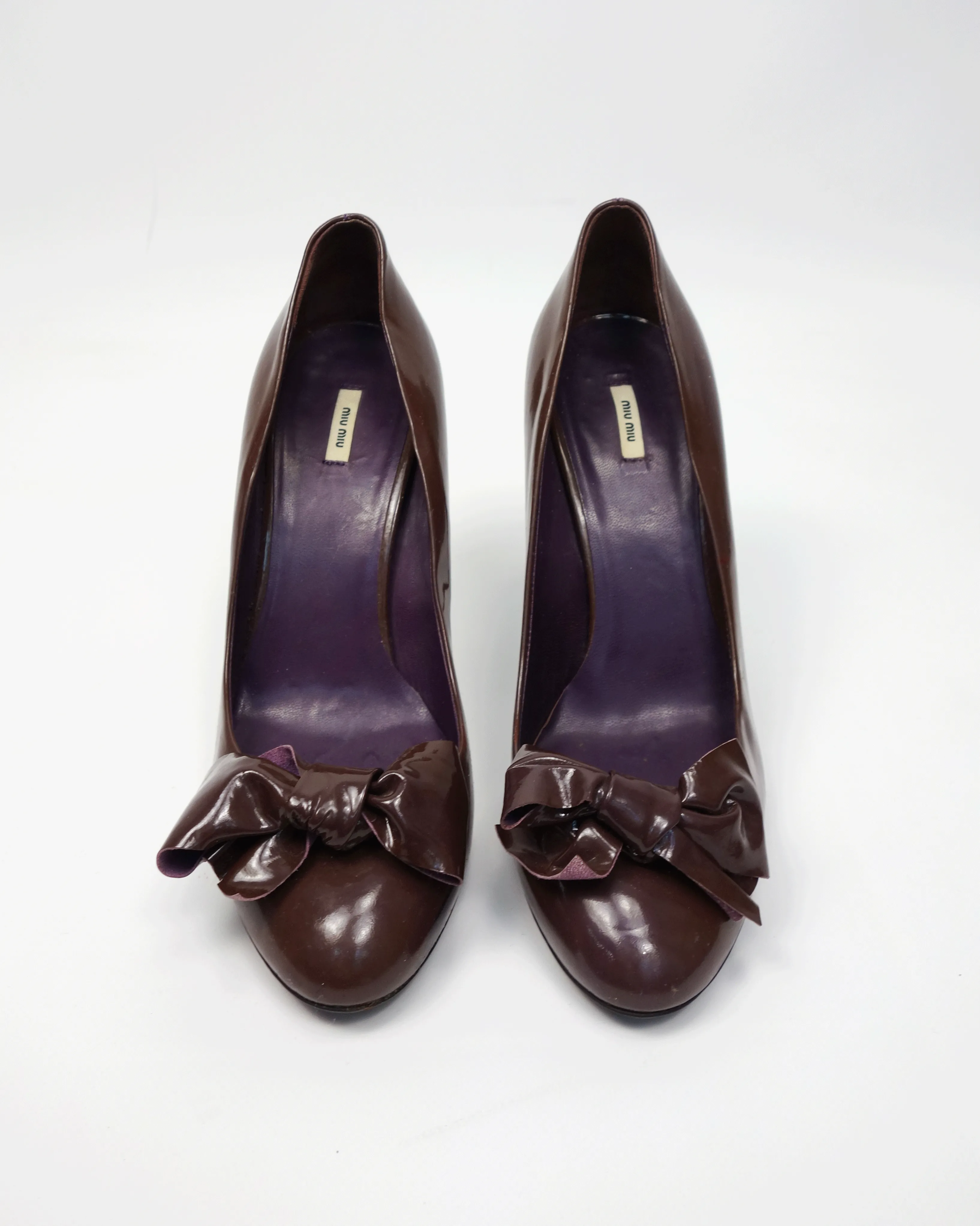 Miu Miu Dark Brown Patent Heels 2000's