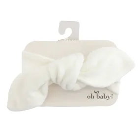 oh baby! Cotton Terry Tie Turban - Snow