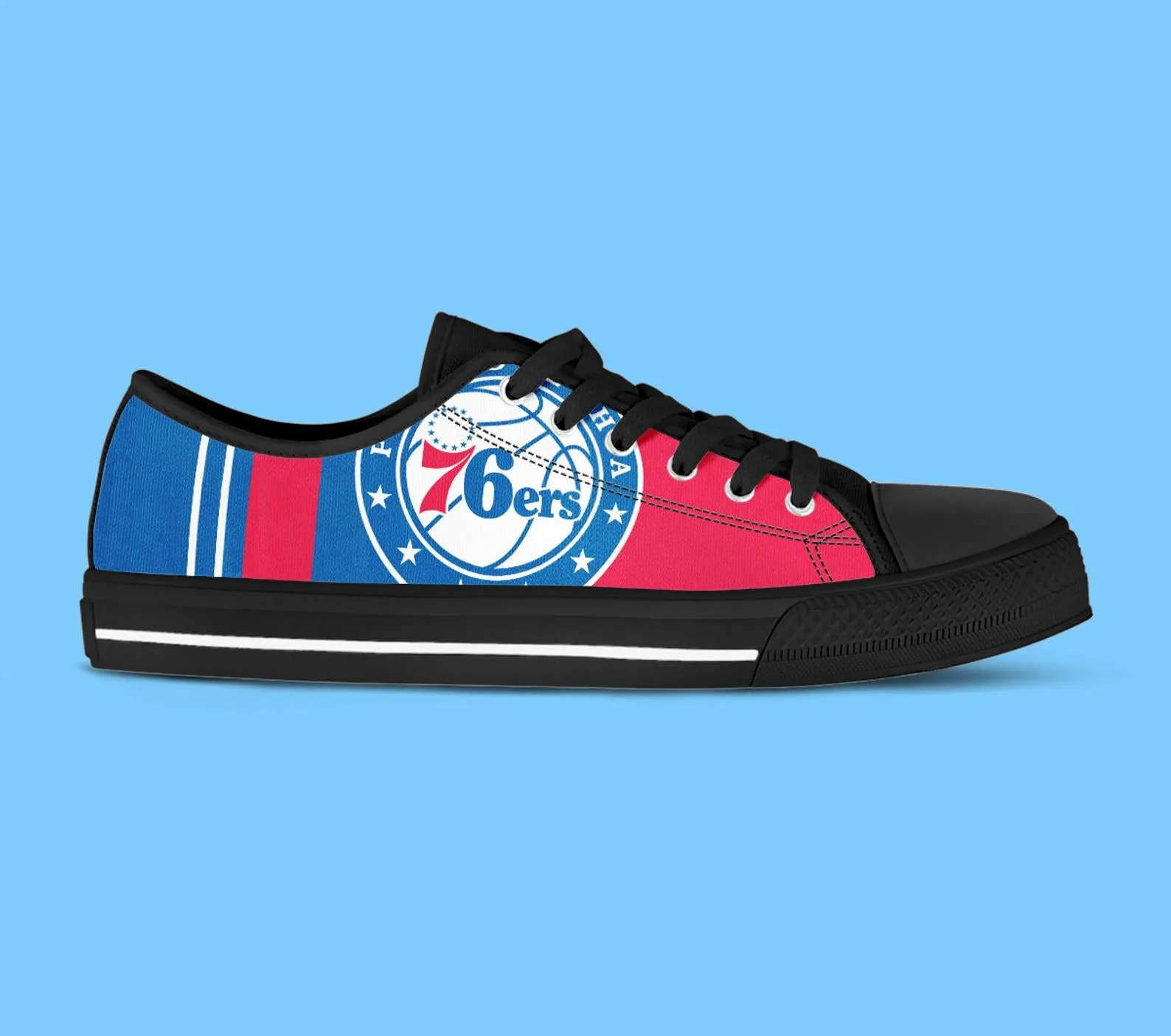 Philadelphia 76ers Custom Lowtop, Basketball Custom Shoes, Sport Lowtop, Canvas Shoes, Canvas Lowtop, Unisex Shoes, Gift Birthday