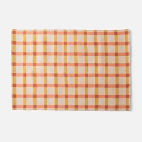 Plaid Wool Rug - Poppy