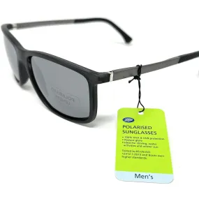 Polarised Sunglasses Black Frame with Grey Arms by Boots 104J