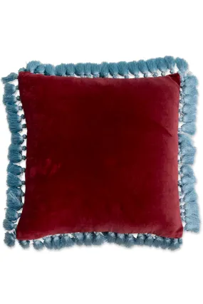 Pomegranate Velvet Tassel Cushion