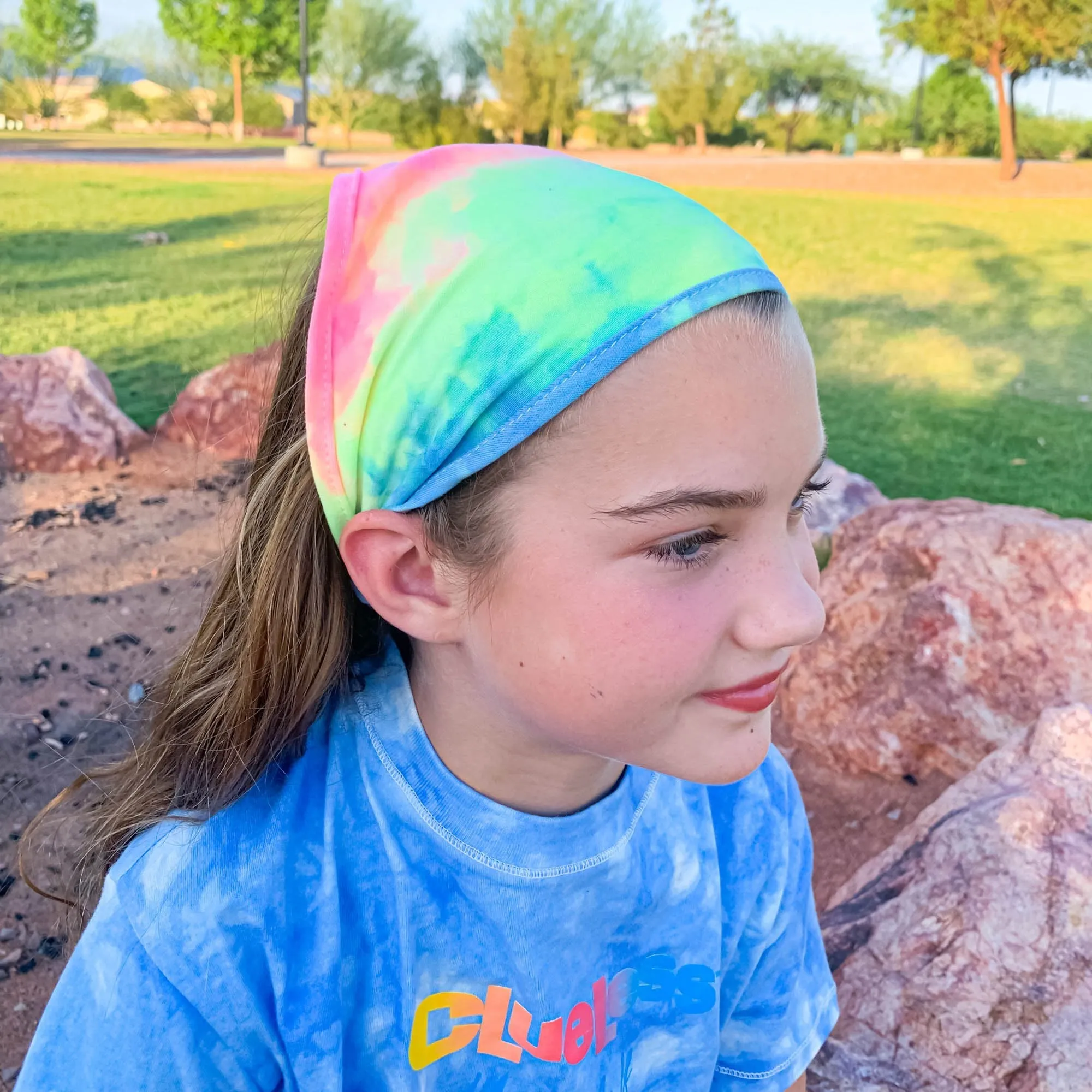 Stretch Tie Dye Bandana Scarf Headbands - 4 Pack