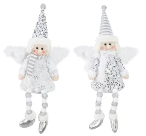 White Sitting Snow Angel 2 Asst (50cm)